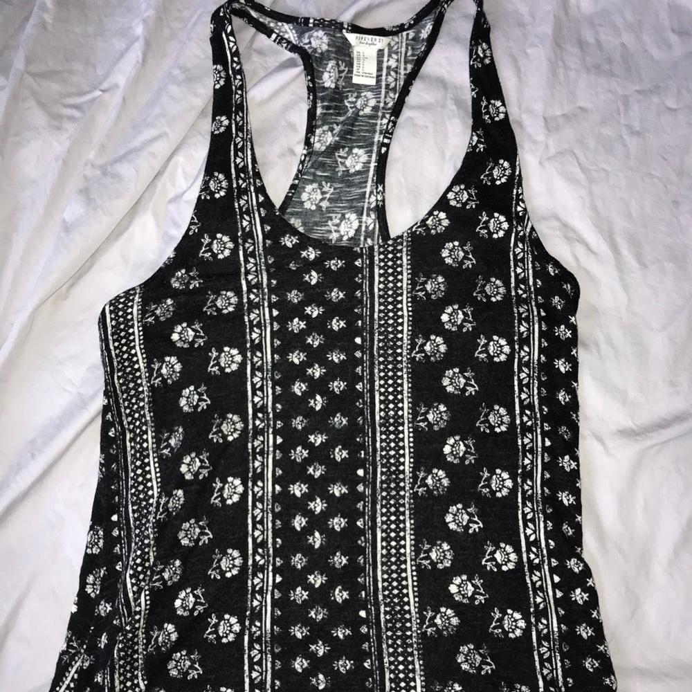 Black and White Forever 21 Tank Top